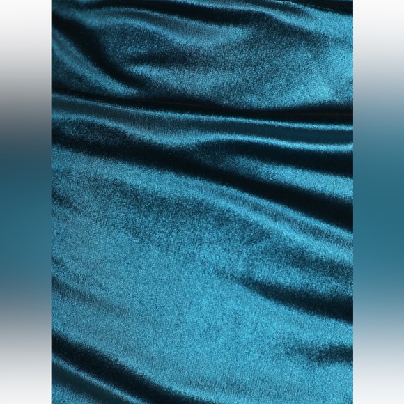 Cabaret Cutie Teal Blue Velvet Cutout Bodycon Mini Dress Size M - Picture 5 of 5